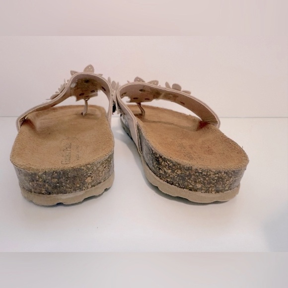 NWOT Giulia Palau Made in Italy Big Girl Sandals with Flowers, Gold Size US 2 - Picture 7 of 7